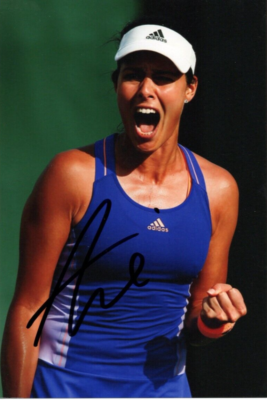 TENNIS: ANA IVANOVIC SIGNED 6x4 ACTION PHOTO+COA *SERBIA