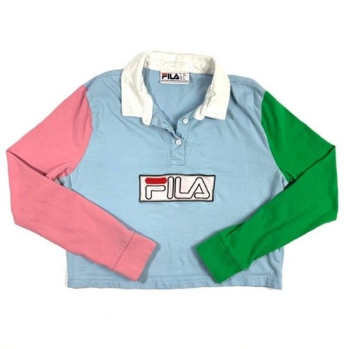 Cropped Fila Long Sleeve Polo Shirt 