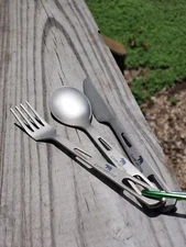 Titanium Cutlery Set, Travel Set, Spoon, Fork, And Knife