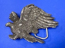 Majestic Flying Bald EAGLE Figural Cutout Silver Tone Bergamot Belt Buckle B-146