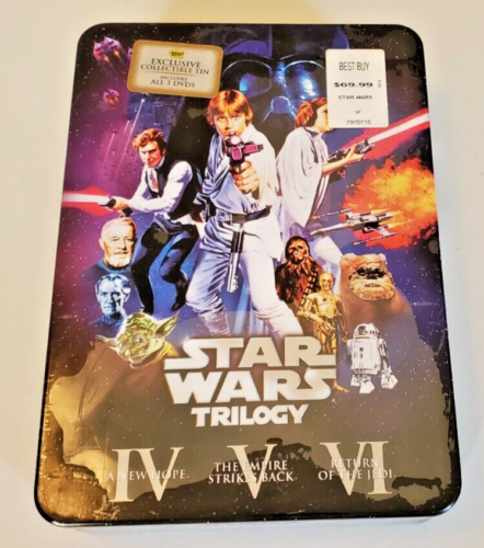 Star Wars Trilogy (DVD, 6 disque, étain exclusif Best Buy) NEUF version américaine authentique authentique - Photo 1/10