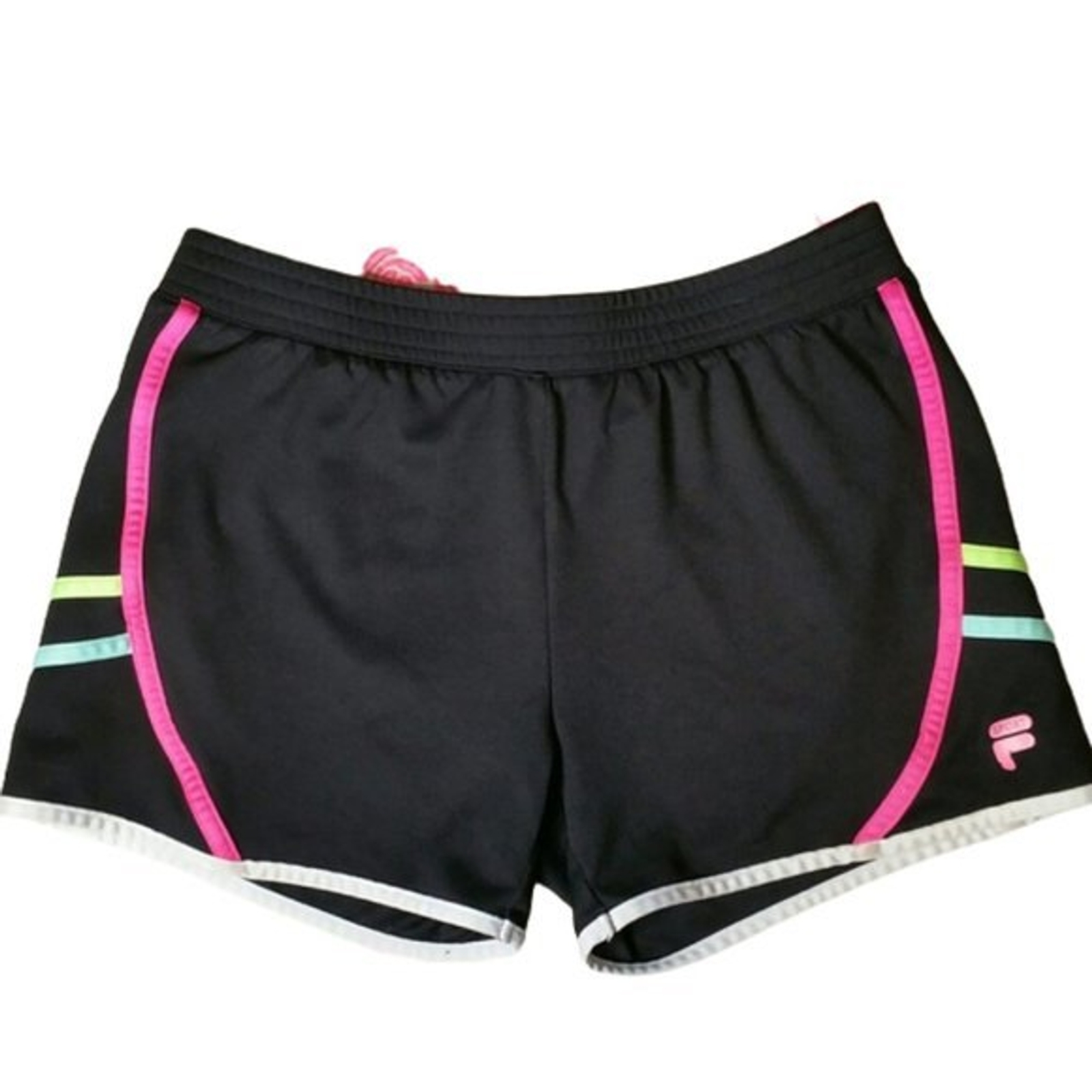 FILA SPORT pantaloncino sportivo nero e fluo donna taglia XL