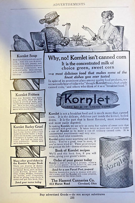 1914 Advertisement Kornlet Milk of Green Corn