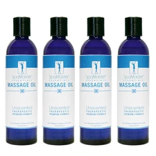 Master Massage 4 pack Body Unscented Fully Absorbent Water Dispersible Oil 8 oz