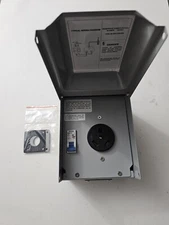 30 Amp Temporary RV Power Outlet with Breaker, Outdoor Breaker Box with NEMA 3R 