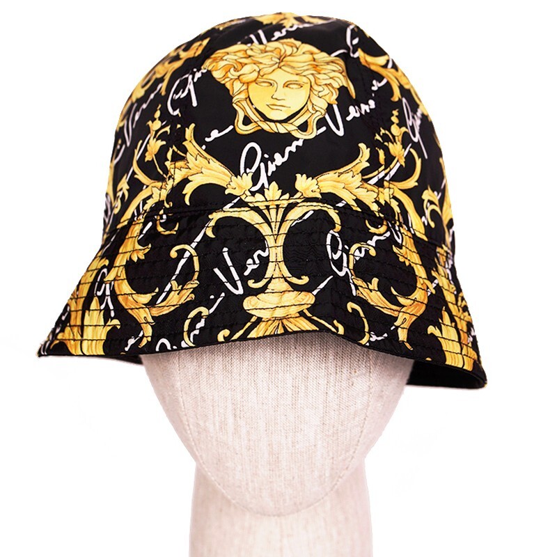 58 M NEW $500 VERSACE Black Nylon MEDUSA LOGO Barocco Signature