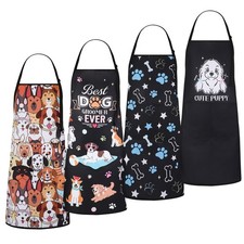 4Pack Dog Grooming Aprons with 2 Pockets Adjustable Grooming Smock