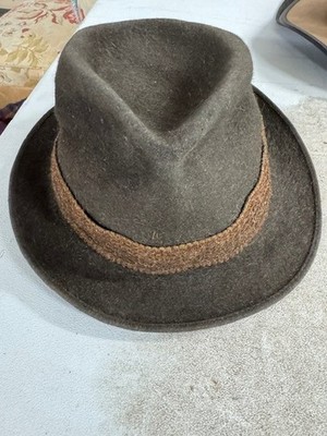 Vintage Loden-Style Alpine Wool Hat   Brown   Made in Austria