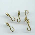 12 VINTAGE BRASS SIGNED "NAPIER" HOOK WITH LOOP FINDINGS 2114
