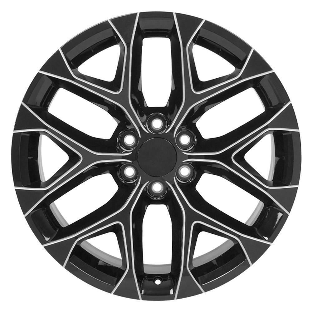 22 CHROME GM SNOWFLAKES WHEELS RIMS TIRES BRAND NEW CHEVY TAHOE