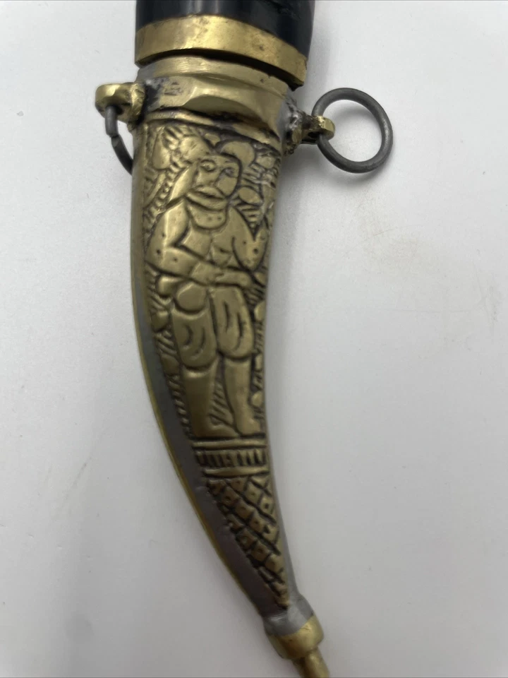 Decorative Inlay Handled Dagger With Engraving On Blade  - Image 2 of 4