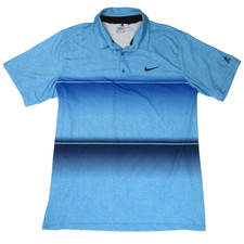 Nike Golf Disney Parks Polo Shirt Dri-Fit Men's XL Mickey Mouse Logo Blue Stripe