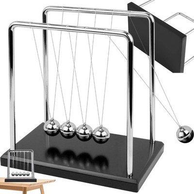 Klassisches Newton Kugelstoßpendel, Groß Newton Pendel 18Cm, 5 Kugeln, Physik De