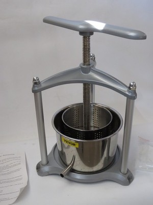 VEVOR Fruit Wine Press Manual Press for Wine Making .8 Gal Stainless Steel