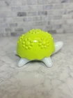 Vintage 1972 AVON Milk Glass Turtle Green White Small Candle Holder Trinket Jar