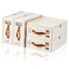 Bed Sheet Organizer 4 Pack - No Insects Entry Sheet Organizers and 4 pack White