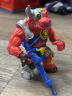 Vintage 1991 Teenage Mutant Ninja Turtles Groundchuck TMNT Figure Bull + Gun