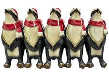 Tii Collection Christmas Emperor 5 Penguins Santa Figurine - EUC