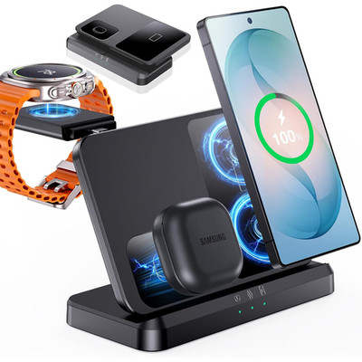 Induktive Ladestation 3-in-1 Wireless Charger für Galaxy S26 Ultra Z Fold Flip