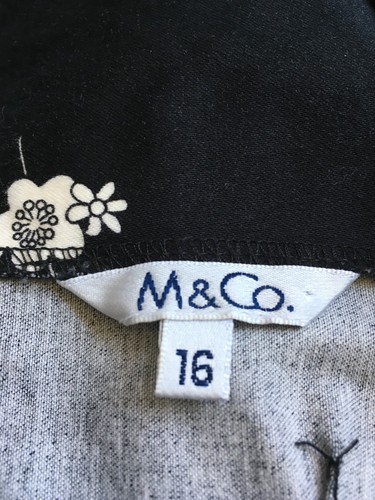 M&Co black white floral pencil dress size 16 (SMALL POSS MORE 14 SEE DESC) - Picture 9 of 11