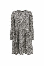 Zara Smock Printed Dress Flowy Black White Abstract Print Mini Babydoll size M
