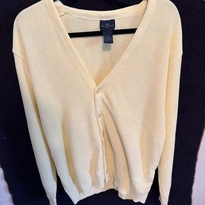 NWT Dockers Golf Mens Large Butter Yellow V-Neck Cardigan NEW