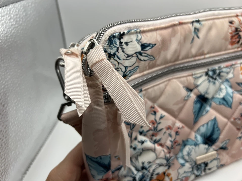 Vera Bradley Triple Compartment Crossbody Bag- Peach Blossom Bouquet Floral Used - Image 2 of 4