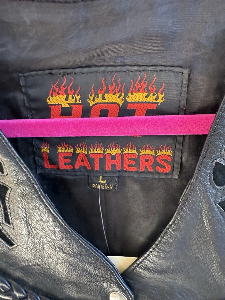 复古花卉皮革背心 骑行者 宝贝 NOS 从未穿 L 女式 — 第 4/4 张图片