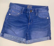 Justice Jean Girls Denim Shorts Stretch Medium/Light Wash Size 12 EUC