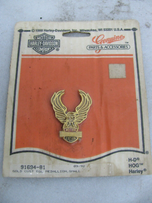 NOS Genuine original Harley Davidson Gold Custom Eagle Medallion
