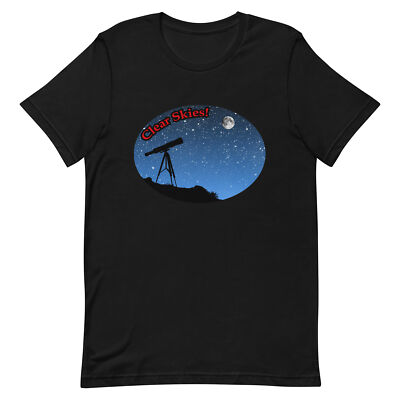 Clear Skies Astronomy Telescope Moon T-shirt