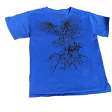 Tony Hawk youth shirt blue skateboard medium graphic bird