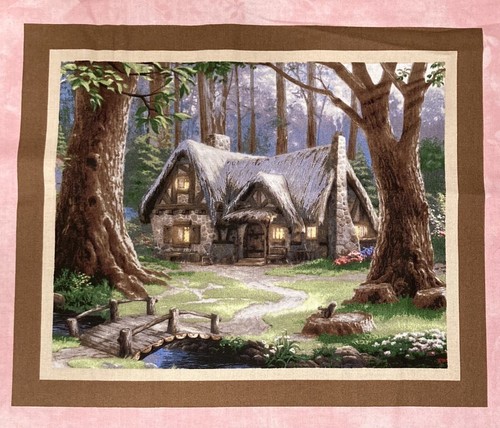 Disney Thomas Kinkade BLANCO NIEVE descubre panel de tela The Cottage 2009 David T - Imagen 8 de 11