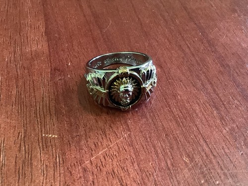SPIRIT OF THE WARRIOR 925 SILVER & 18k GOLD PLATED GENTS RING - Picture 4 of 9