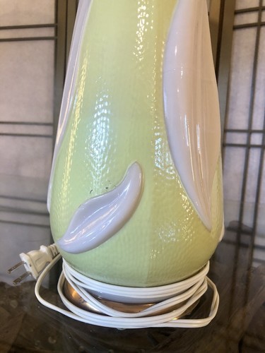 Vintage Matched Pair Aladdin Lamps Green Glass Finials Scrolls Dual Light - Picture 18 of 24