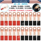 10/20/30Pcs Copper Wire Lugs Ring Terminal Battery Cable Ends Welding Connectors
