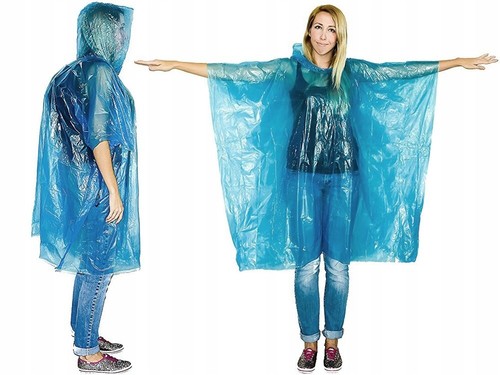 12x Regenponcho Einweg Regencape Poncho Festivalponcho Notfallponcho Regenschutz - Bild 3 von 12