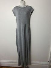 Boohoo Women’s Front Split Maxi Dress Size 14 NWT Grey