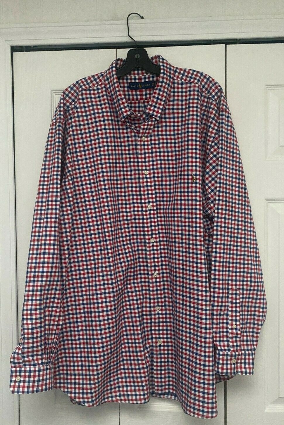 Polo Ralph Lauren Red White Blue Check Logo Cotton Shirt 3XB