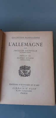 DEUTSCHLAND JACQUES BATHVILLE ALBERT RIVAUD KUNSTGESCHICHTE PLON PARIS 1939