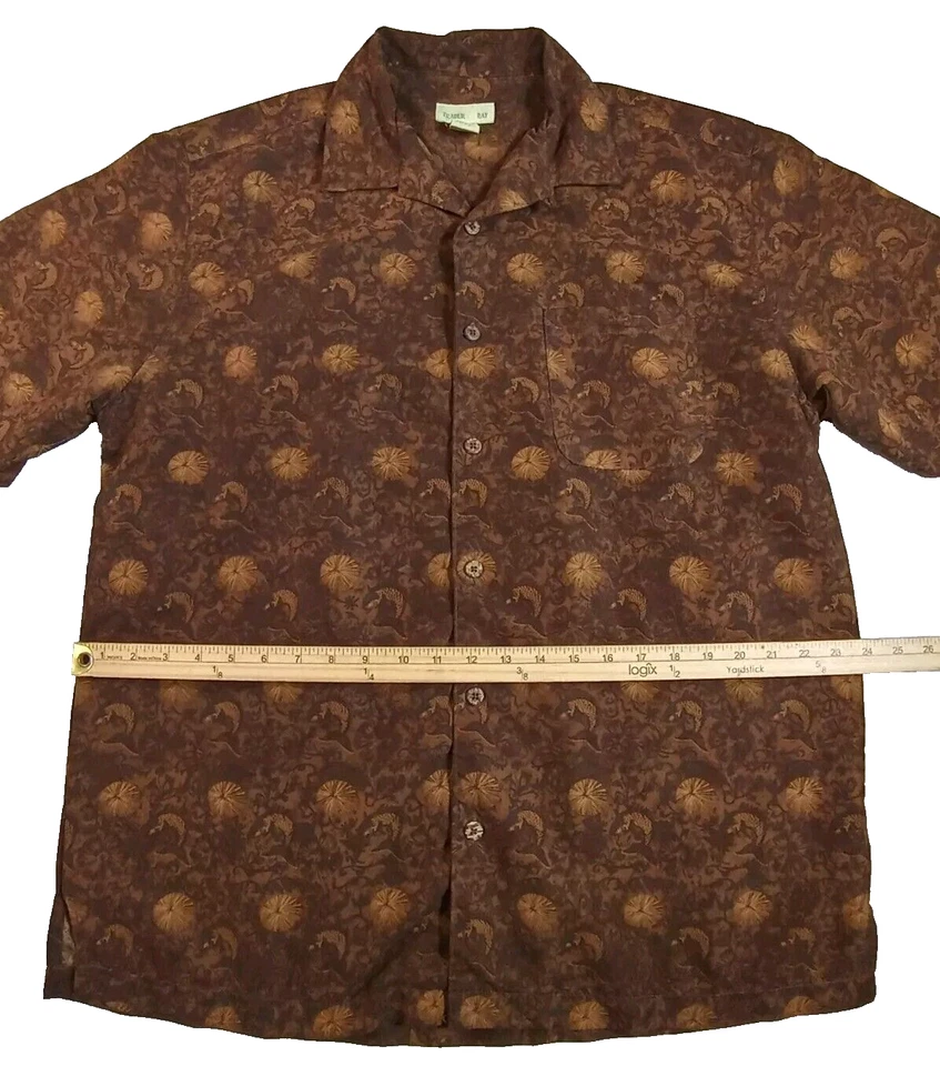 Trader Bay Printed Button Down Shirt Short Sleeve Mens Size XL Brown - Image 4 of 4