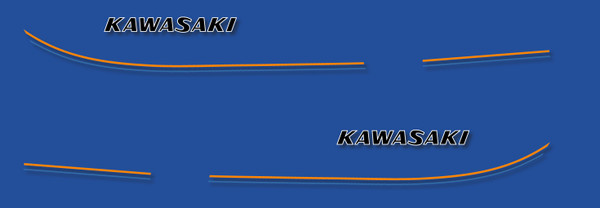 Stickers decals carrosserie Kawasaki KH 250 B2 1977 bleu