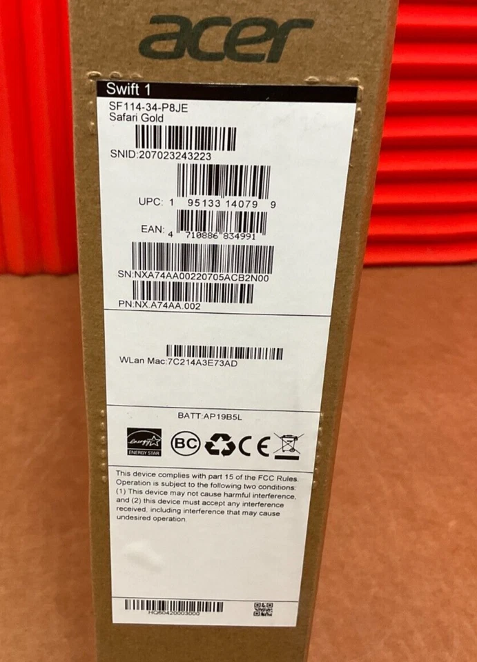 Acer Swift 1 SF114-34-P7FH N6000 4GB 128GB BT5 WiFi6 14F W11H NX.A74AA.002 ✅❤️✅ - Image 4 of 4