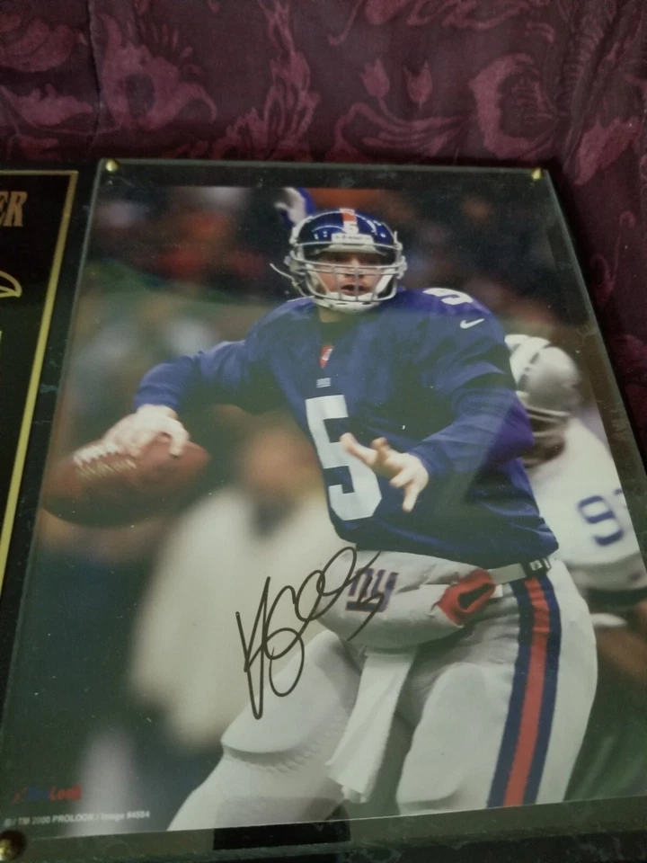 Trent Dilfer Kerry Collins Dueling QBs Autographed Plaque Super Bowl XXV Ravens - Image 3 of 4
