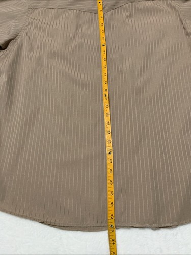 Wrangler Men's XXL Western Dobby Stripe Brown Gold Snap Long Sleeve Shirt - Picture 7 of 7