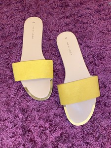 mustard flat sandals