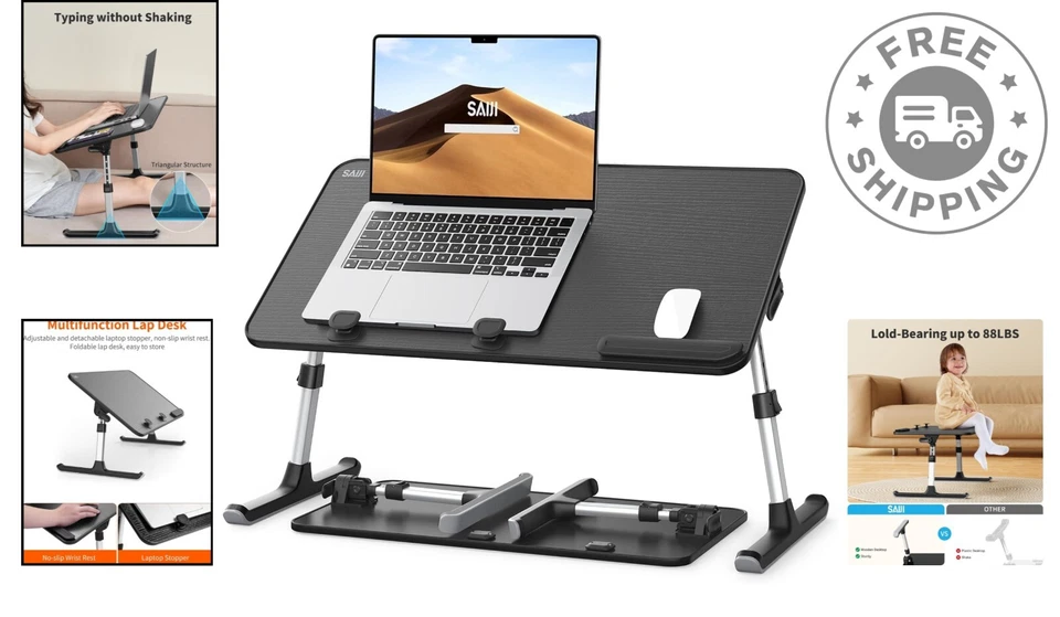 Mesa de cama portátil compacta para laptop - Ajustável e resistente para máximo conforto - Imagem 2 de 4
