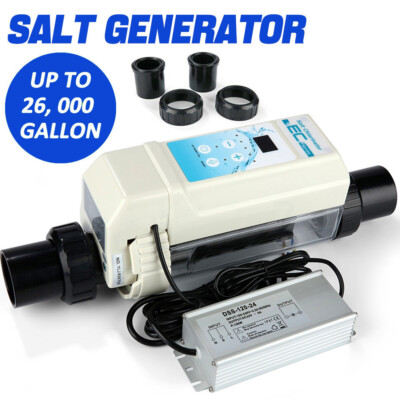 Salt Water Pool Chlorinator System, Easy Program, 110V/220V,1.5'' & 2''Connection