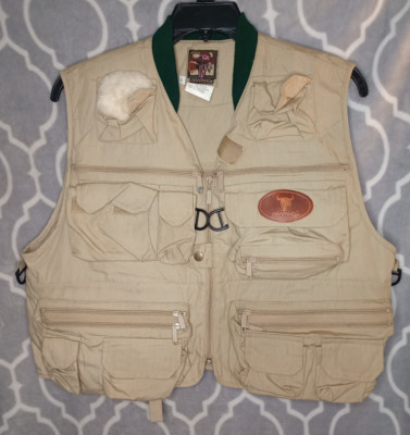 Vintage  ARAPAHO Fly Fishing Vest Several Pockets & Pouches Zips Large