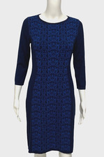 Nine West Women's Long Sleeve Navy Blue Sheath Pencil Dress Size S